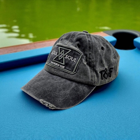 Soul 2 Soul Other - Soul 2 Soul World Tour Hat Tim McGraw Faith Hill Gray Distressed